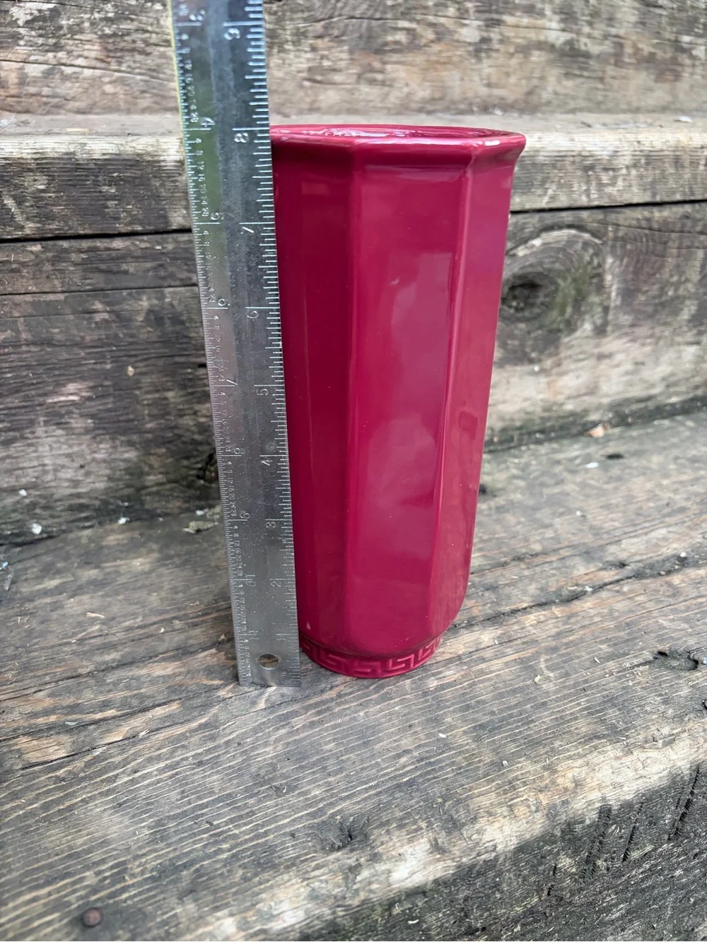 Vintage Cranberry Red Napco Japan Napcoware 8 Inch Vase